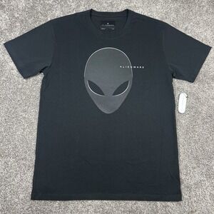 NEW Alienware Shirt Mens M Black Alien Head Logo Graphic Gaming Tee T-Shirt NWT